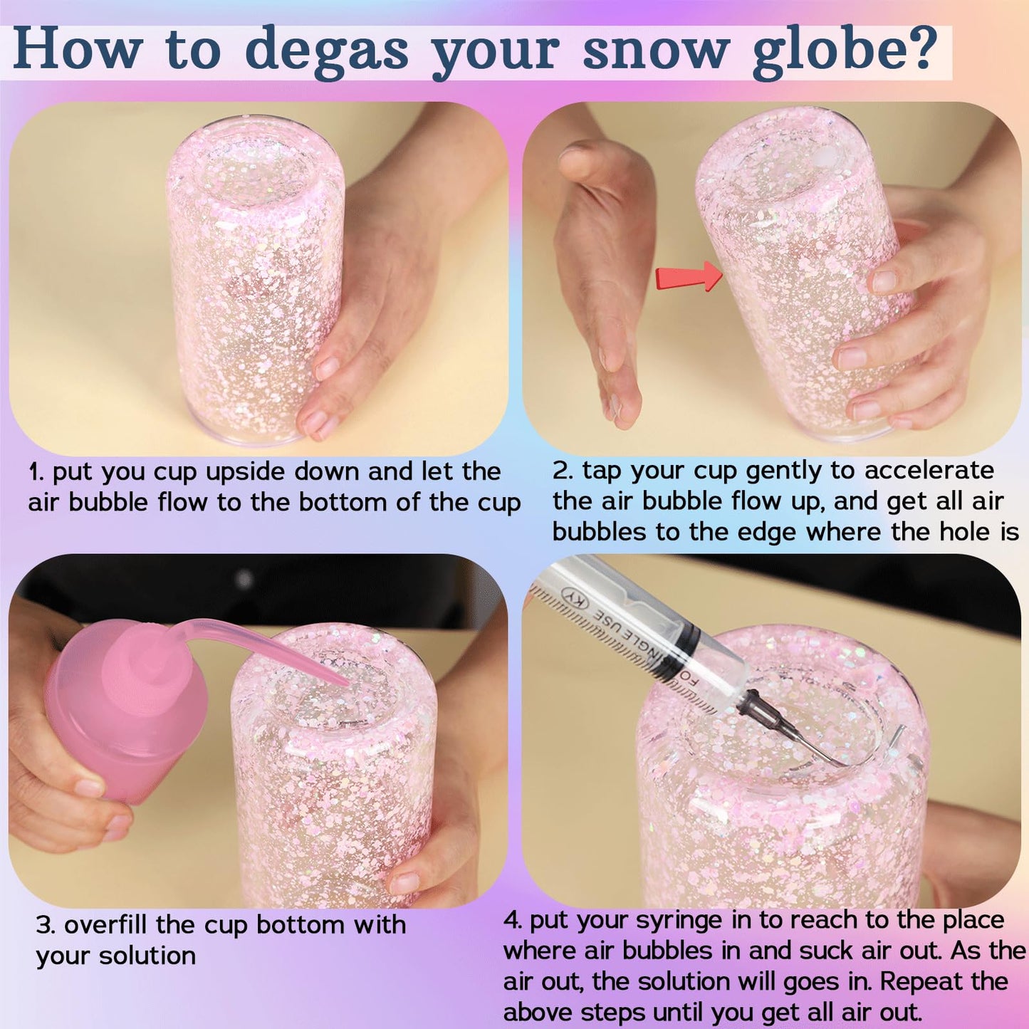Maucircol 13 Pieces Snow Globe Tumbler DIY Kit Supplies for Snow Globe, Snowglobe Tumbler DIY Tool (Cups are NOT Included)