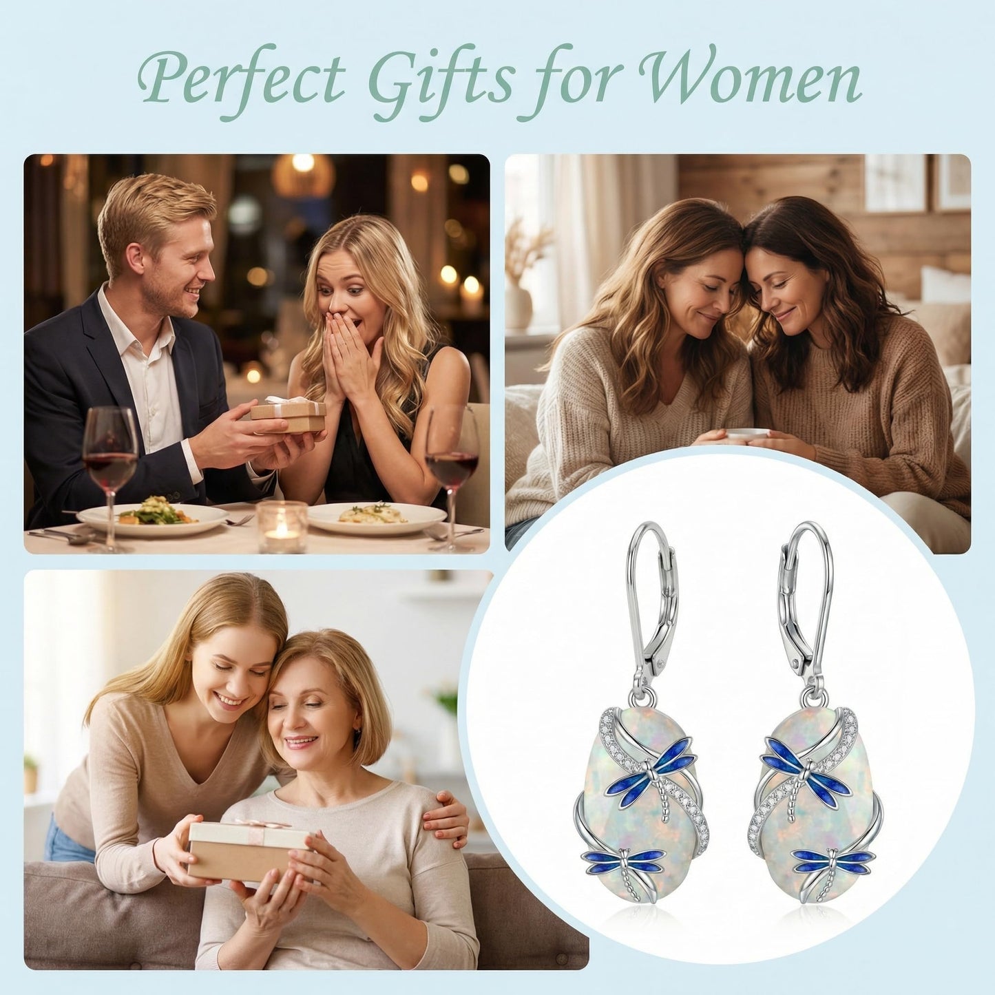 ONEFINITY Opal Dragonfly Earrings Opal Earrings Dragonfly Jewelry Gifts for Women