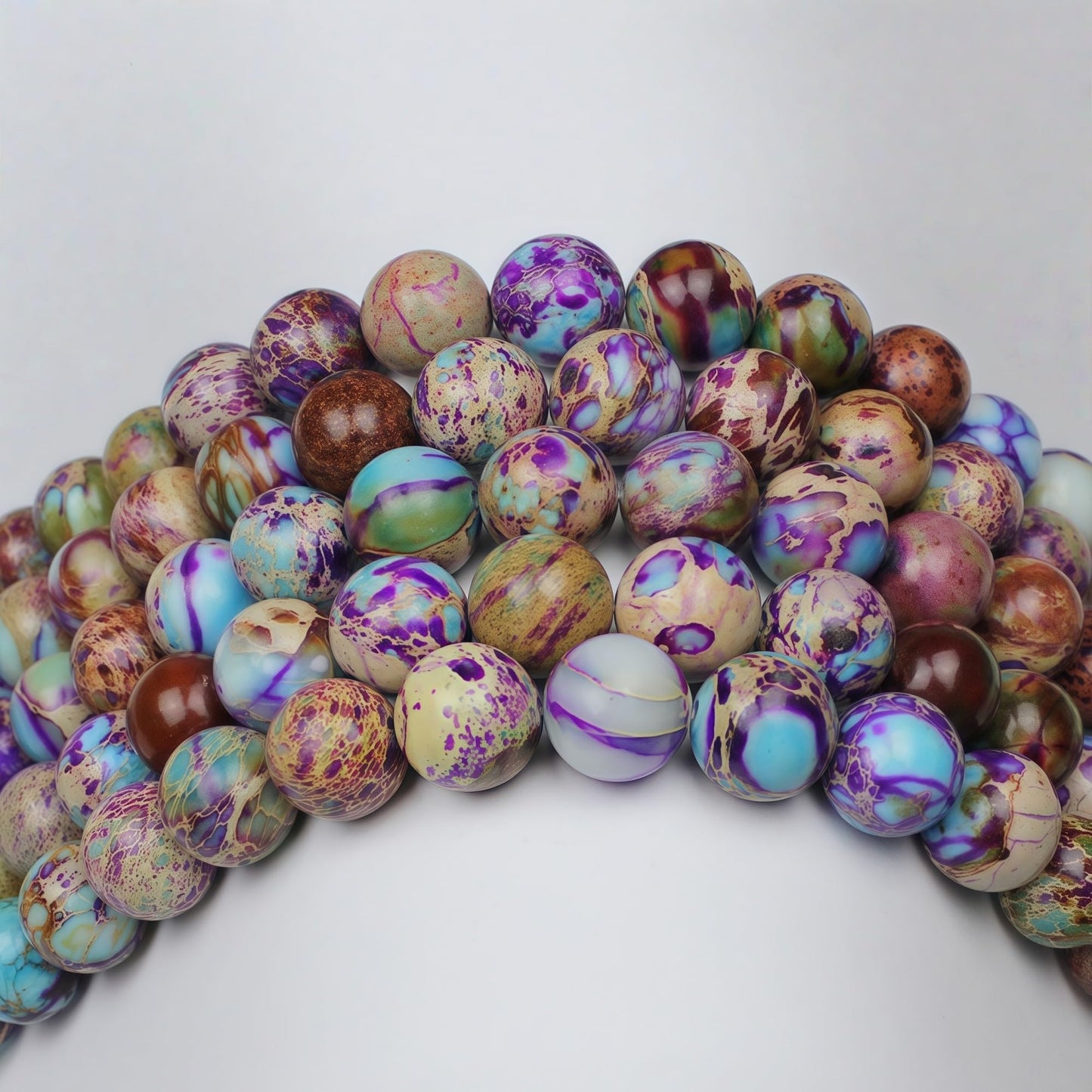 MJDCB 4mm Purple Blue Imperial Jasper Gemstone Beads Round Loose Stone Bead for Jewelry Making Bracelets Necklaces