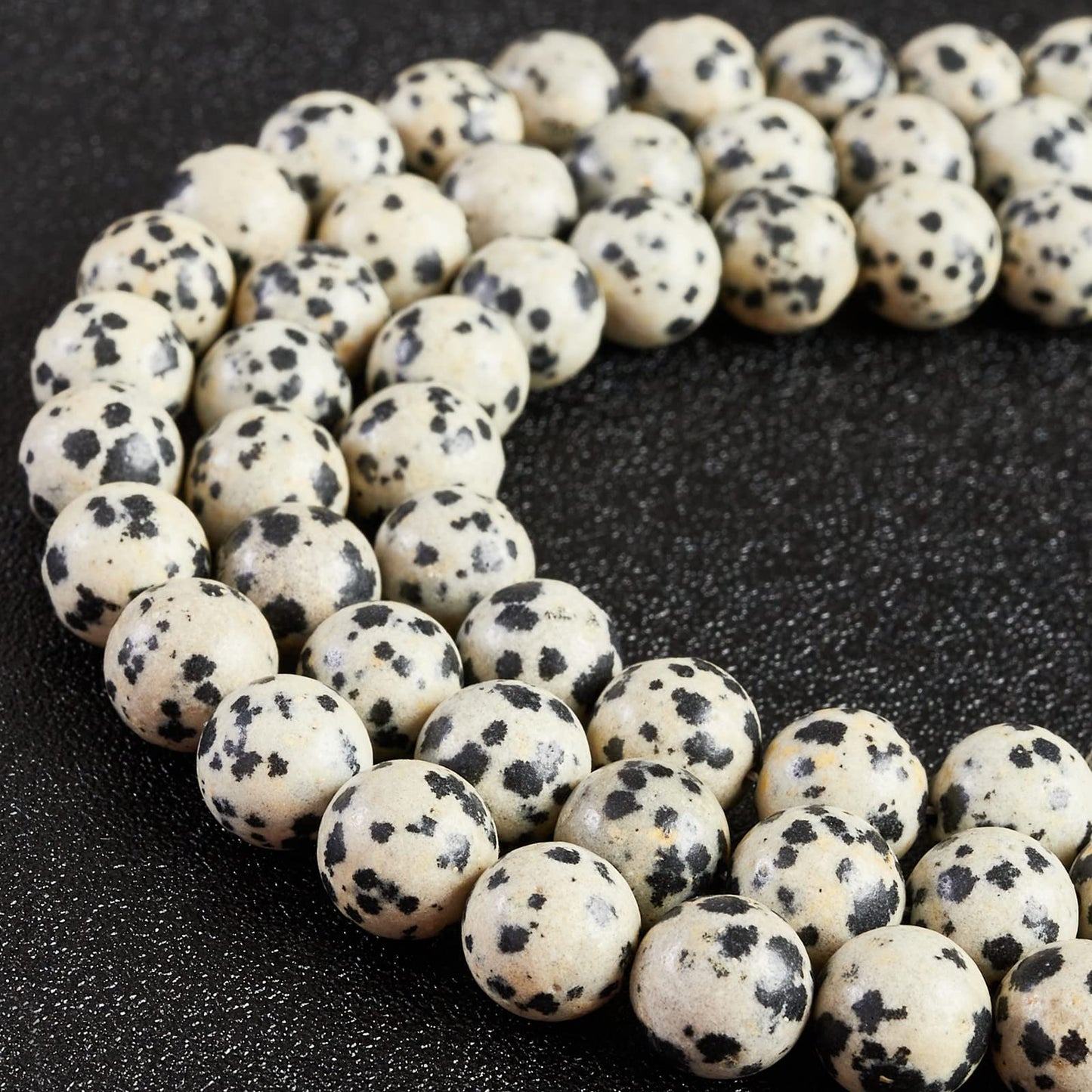 35pcs 10mm Natural Dalmatian Stone Beads Gemstone Beads Round Loose Beads for Jewelry Making