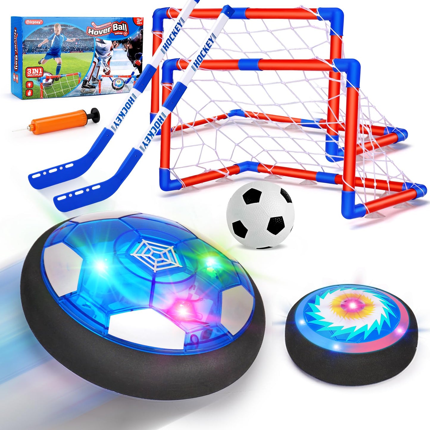 Hover Soccer Ball & Toddler Basketball Hoop