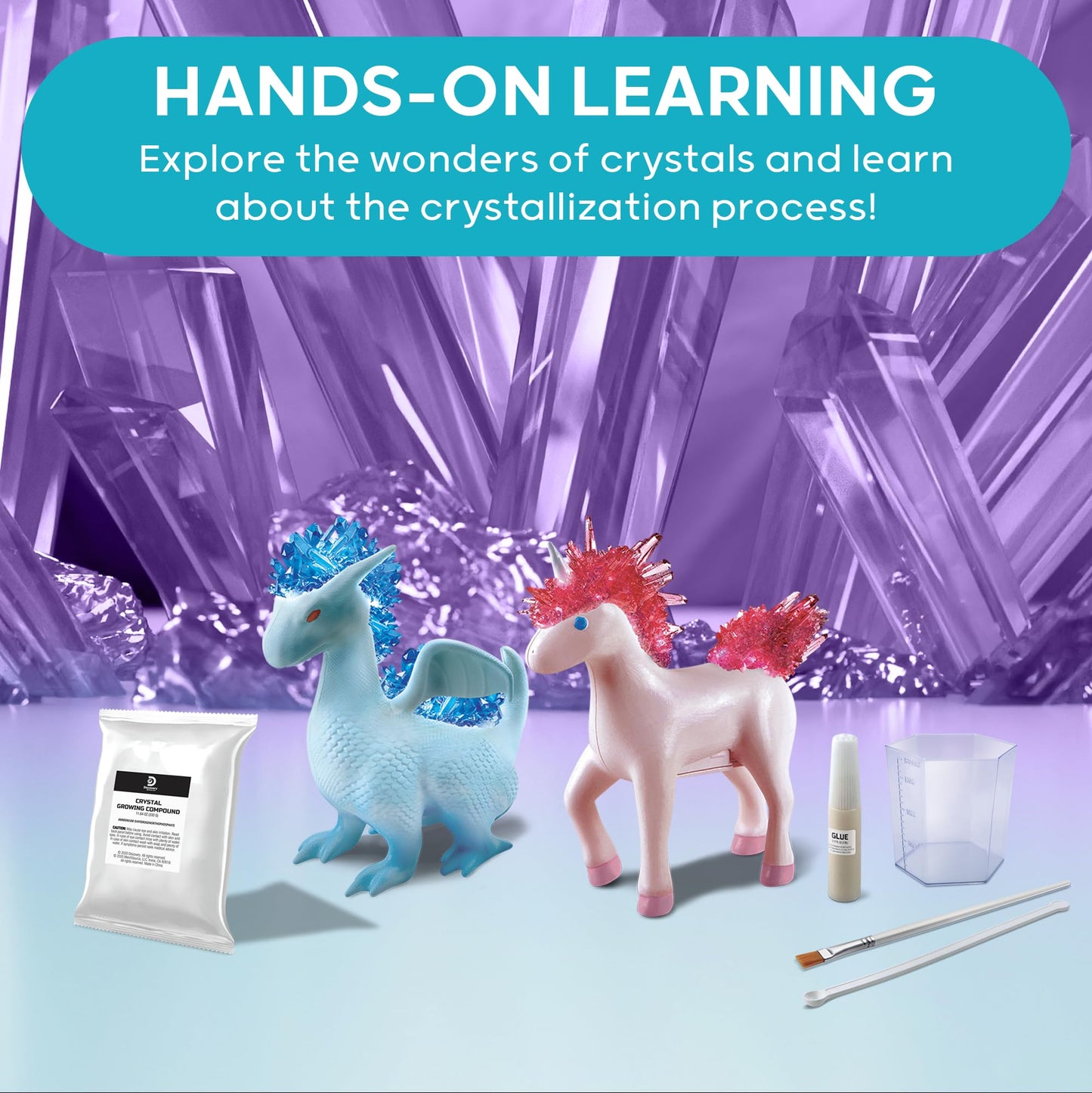 Discovery™ Dragon & Unicorn Crystal Grow Kit, DIY STEM Activity Set, Educational Arts & Crafts for Kids, Children's Chemistry & Science Learning Toy, Fun & Safe Science Project Gift Ages 8+