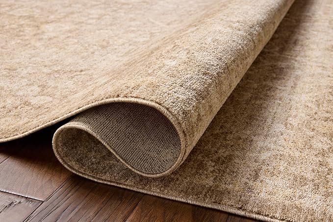 Loloi Chris Loves Julia Palma Collection PLM-01 Bark/Natural 2'-7" x 12'-0" Runner Rug Vintage Style Boho Living Room Bedroom Carpet