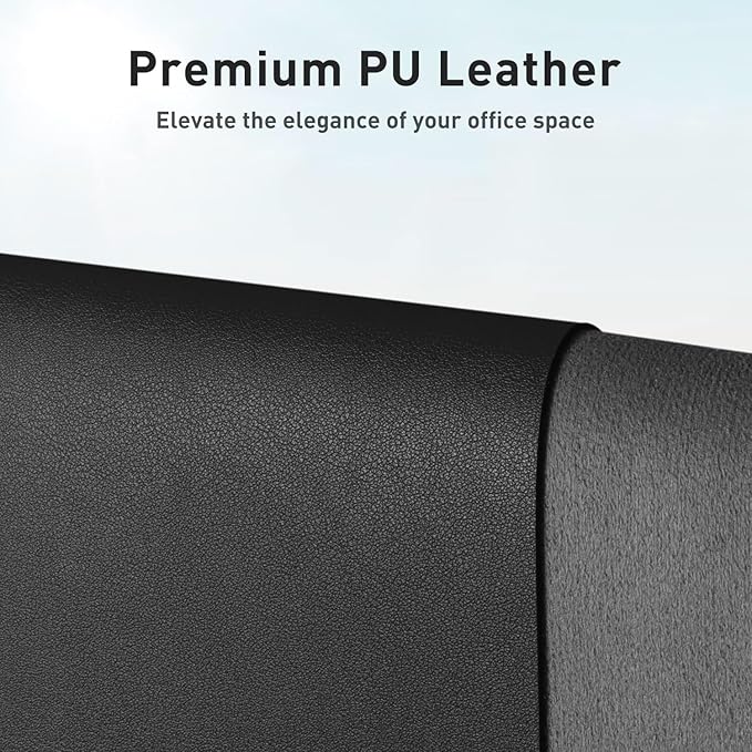 Aothia Leather Office Desk Pad Protector, Non-Slip PU Leather Desk Blotter, Waterproof Laptop Writing Mouse Pad for Office and Home, Black, 31.5" x 15.7"