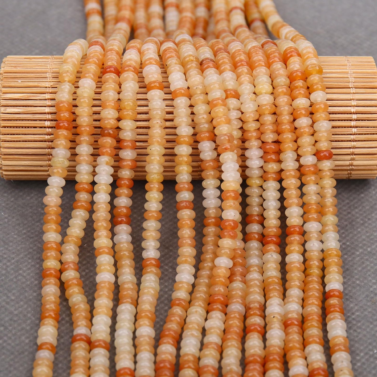 BONNY BOXX 1 Strand (150PCs) Natural 2 * 4mm Red Aventurine Rondelle Beads, Natural Abacus Disk Stone Beads Loose Spacer Gemstone for DIY Bracelet Necklace Jewelry Making
