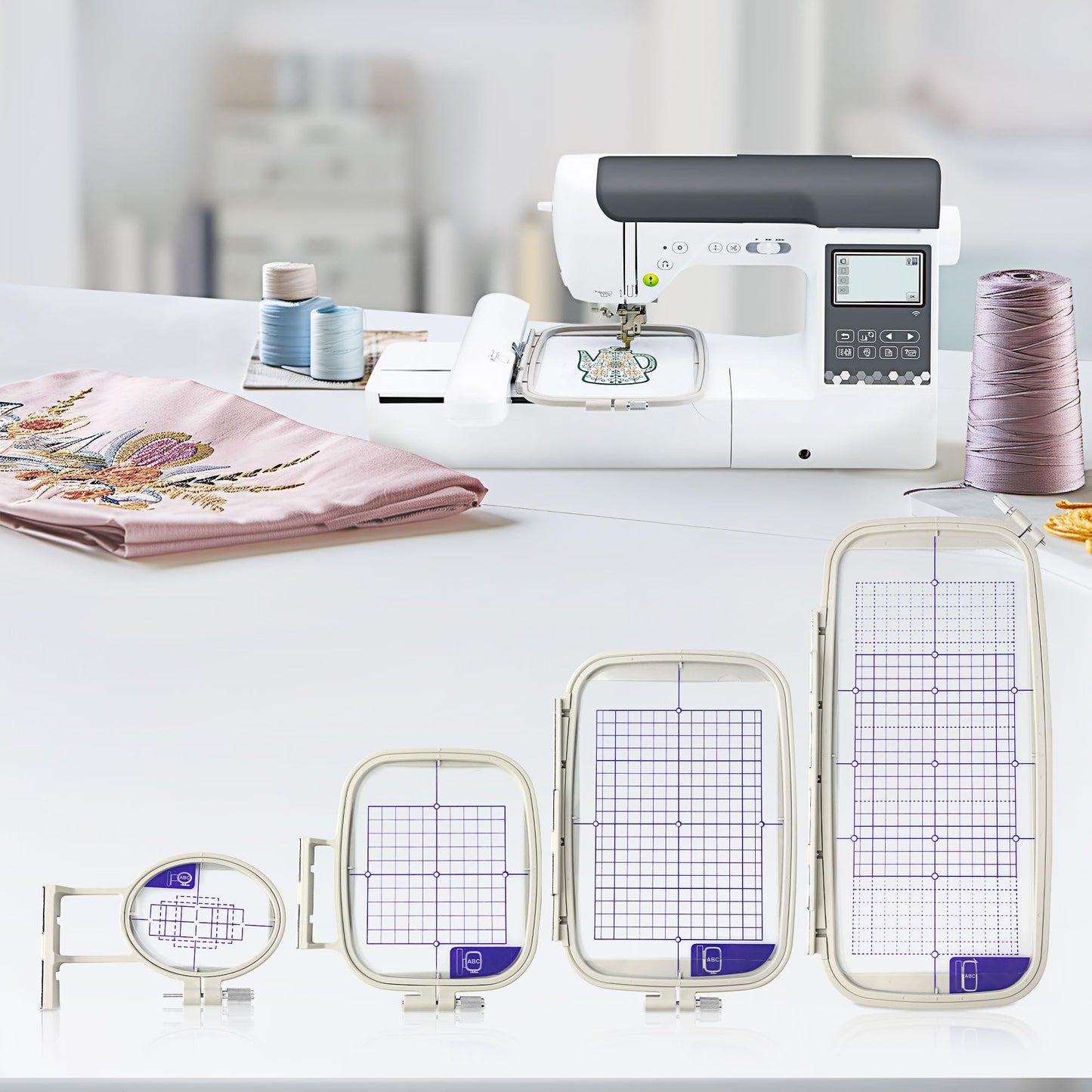 MagnaHoop Embroidery Hoops for Brother PE900 SE2000 PE800 SE1900 PE770 780D PE700 PC6500 Brother Innovis 1250 700 Babylock Embroidery Machine Hoop