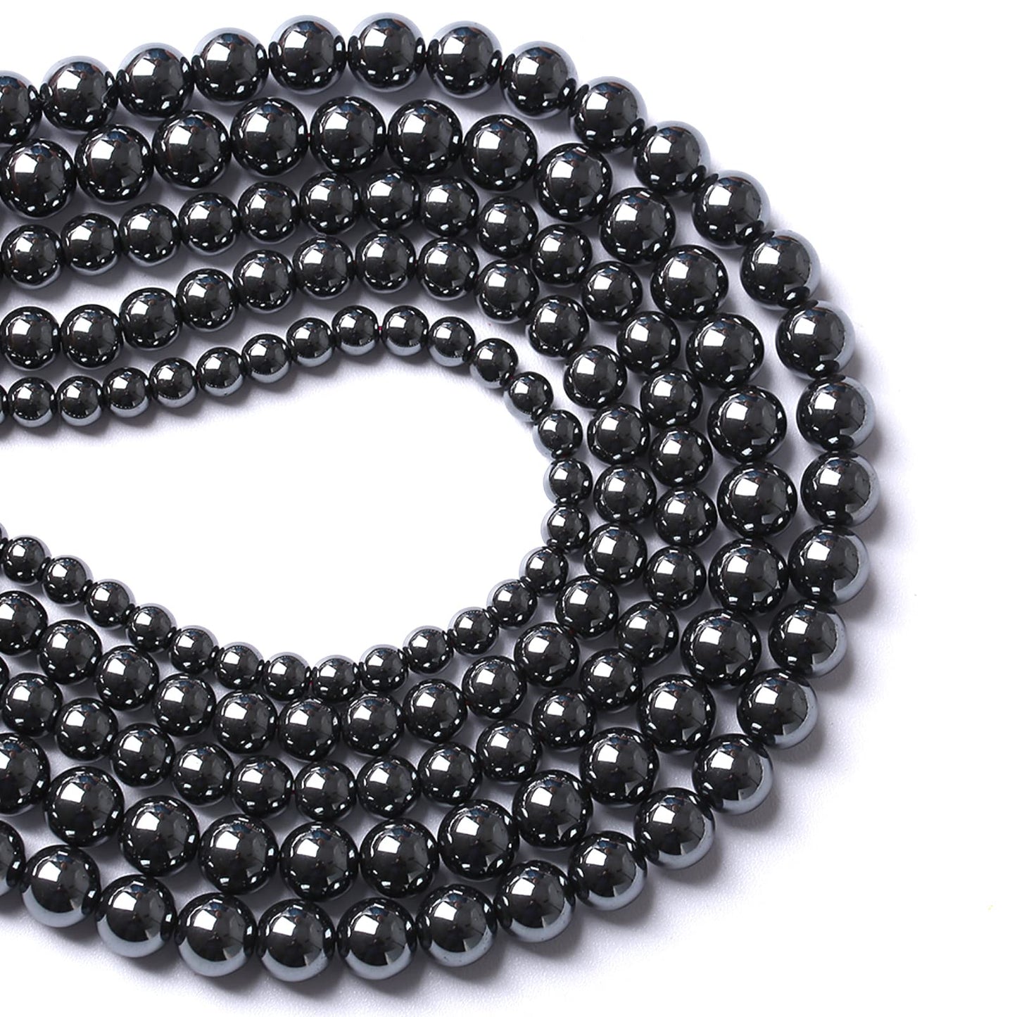 6mm 70PCS Black Hematite AAA Grade Spacer Round Loose Beads for Jewelry Making DIY Bracelet