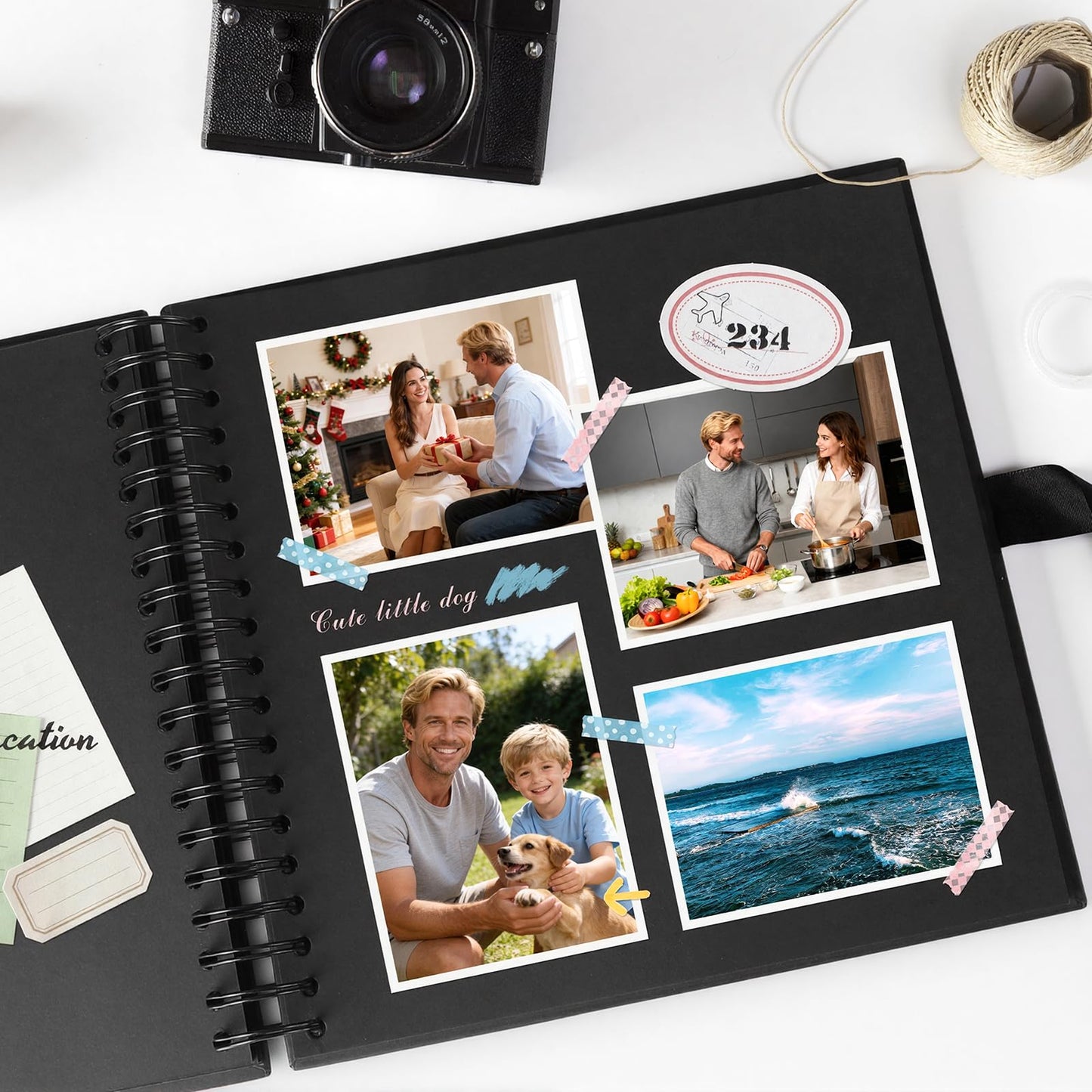 INNOCHEER Photo Album - Self Adhesive 80 Black Pages, Large Scrap Book Wedding Guest Book for DIY Anniversary Travel Memory Scrapbooking (Black 10X10)