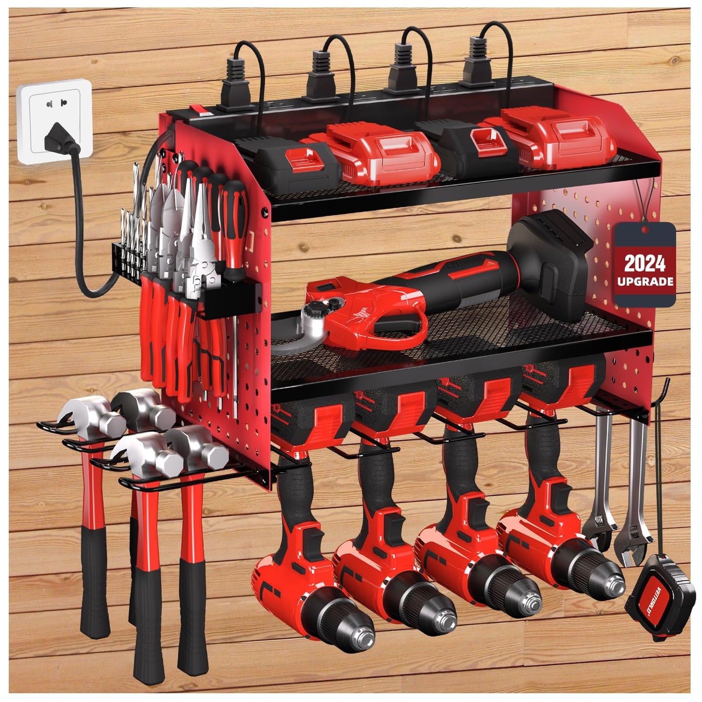 Veitorld Tool Roll Up Bag Power Tool Organizer, Heavy Duty Modular Wall Mount Rack for Garage, Tool Storage Organizer - Christmas Birthday Gifts for Men Dad Him Husband