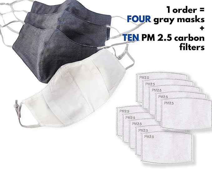 HOPE LOVE SHINE Fabric Cotton Facemasks Adjustable Pack of 4