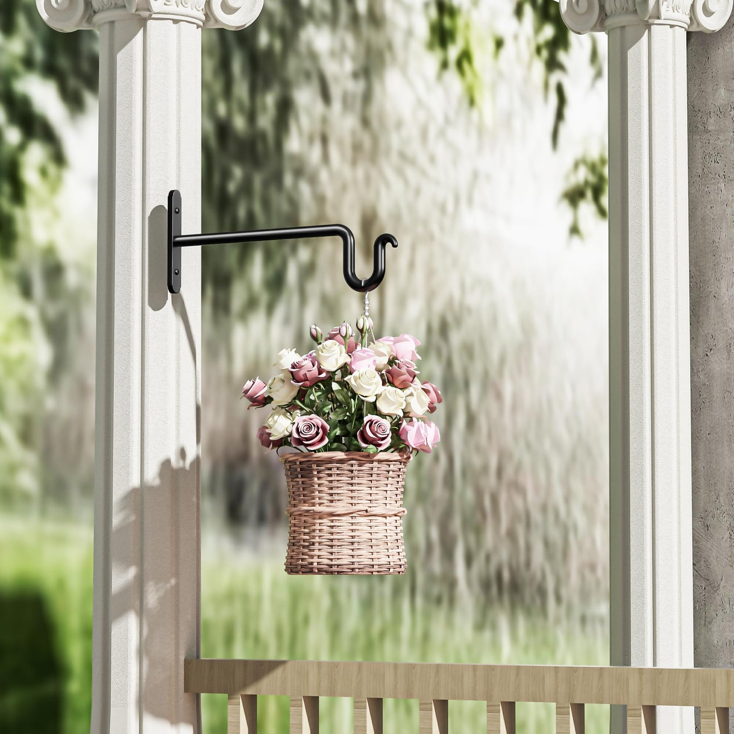 Qiuzido Hanging Plant Brackets 10 Inch - 2 Pack Plant Hanger for Hanging Plants, Plant Hook for Hanging Bird Feeders, Flower Baskets, Wind Chimes, Lanterns, Indoor or Outdoor.