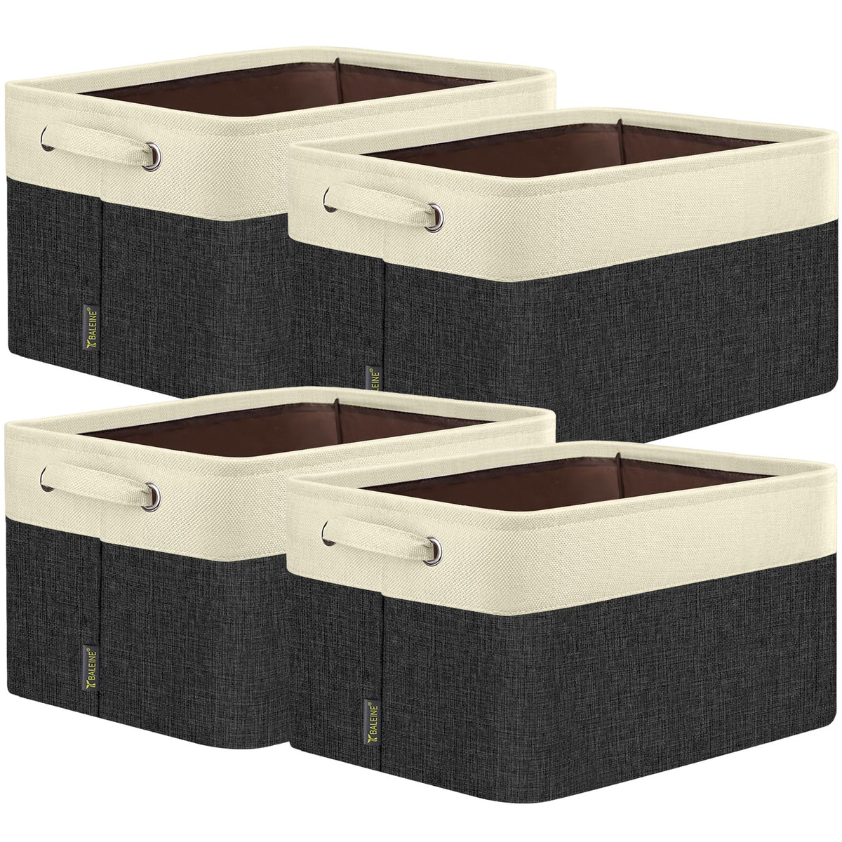 4 Pack Fabric Closet Storage Bins for Shelves (4 Count)