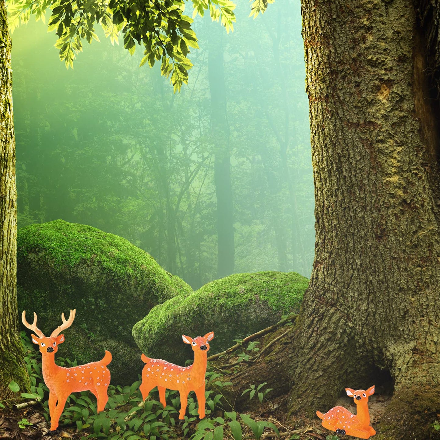 Skylety 12 Pcs Miniature Fairy House Garden Animals Fairy House Figurines Kit Mini Forest Animals Figures Tiny Resin Garden Accessories for Kids Craft Modeling Decor Micro Landscape