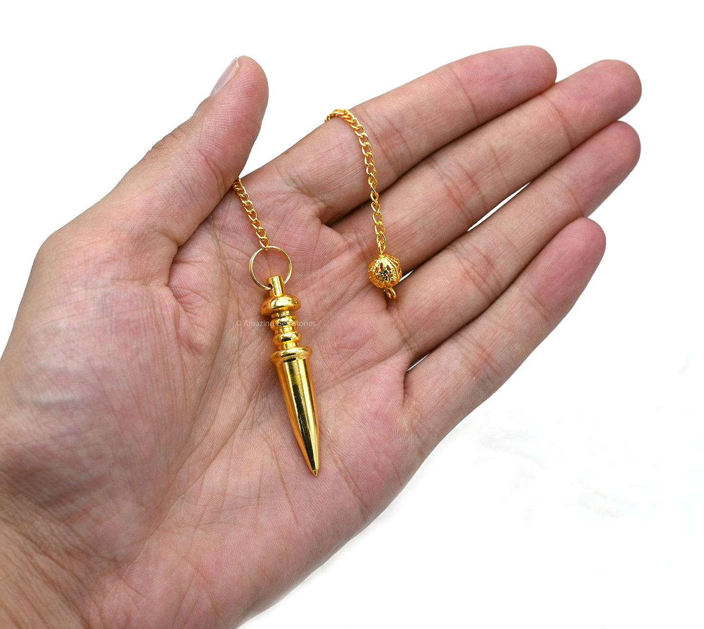 Amazing Gemstone Healing Metal Pendulums for Divination, Gold Bullet Steel Copper Pendulum High Energy Pendulo de Bronce Pendulos de Mesa MP5
