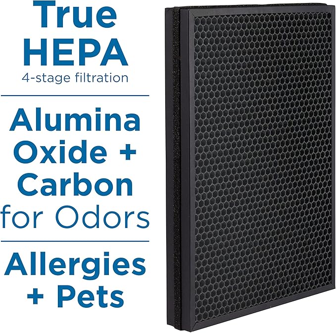 AprilAire RF09550P Allergy + Pet True HEPA Air Purifier Replacement Filter for AprilAire 9550 Room Air Purifier, Removes Pet Allergens, Viruses, & Odors, Ozone Free