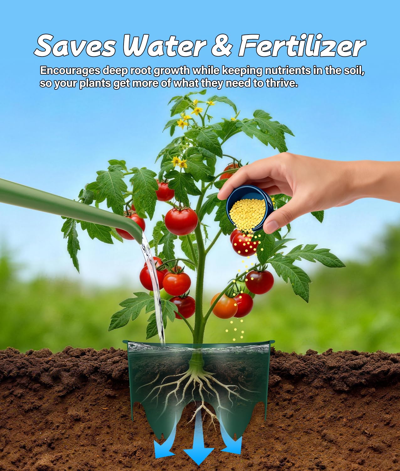 7 inch Planting Grow Rings, 6 PCS Plant Rings for Outdoor Plants, Perfect for Deep Root Watering Veggies Herbs and Flowers