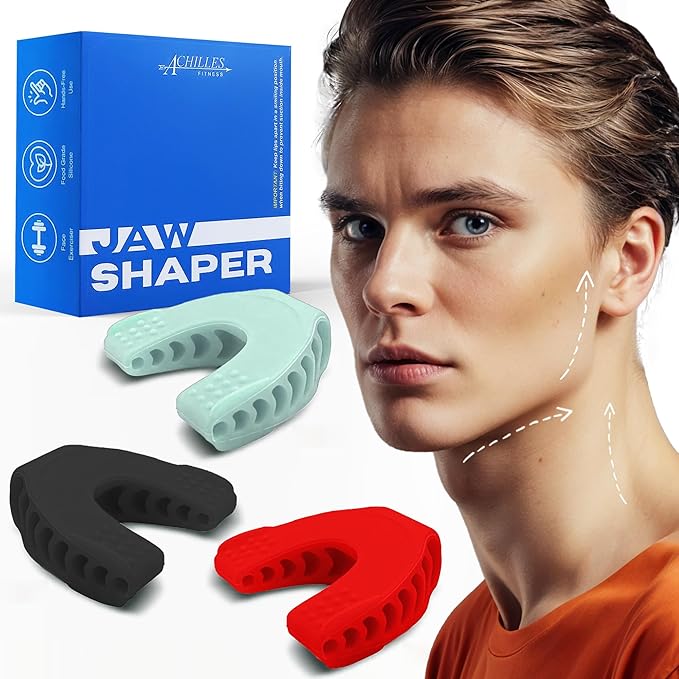 Achilles Fitness Double Chin Reducer Jaw Exerciser – Jawline Sculptor and Face Slimmer for Women and Men – Encourages Jaw Movement and Aids in Natural Jaw Function - Ideal for Mewing Practice
