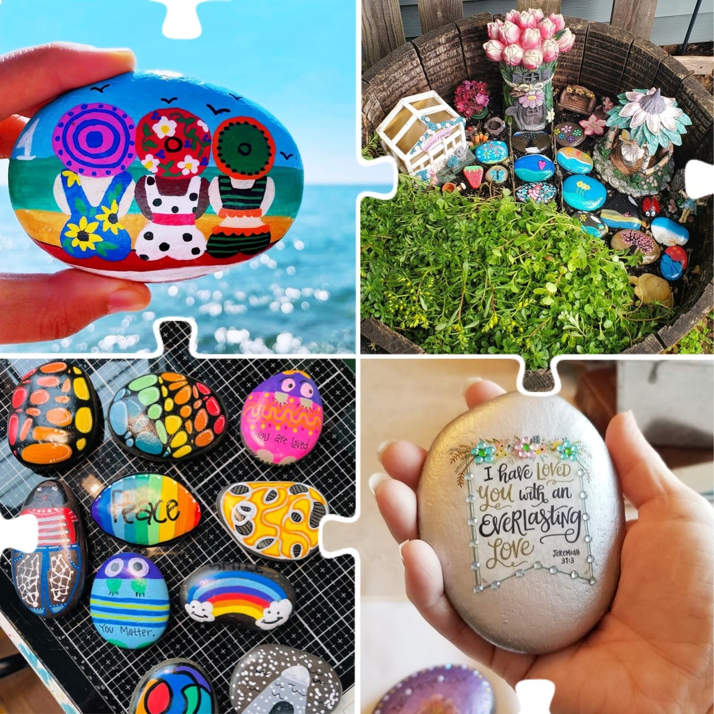 MSACC 26PCS Rocks for Painting, 2-3 Inch Medium River Rocks to Paint, Flat Painting Rocks,Smooth Kindness Rocks for Crafts, DIY,Garden Decoration