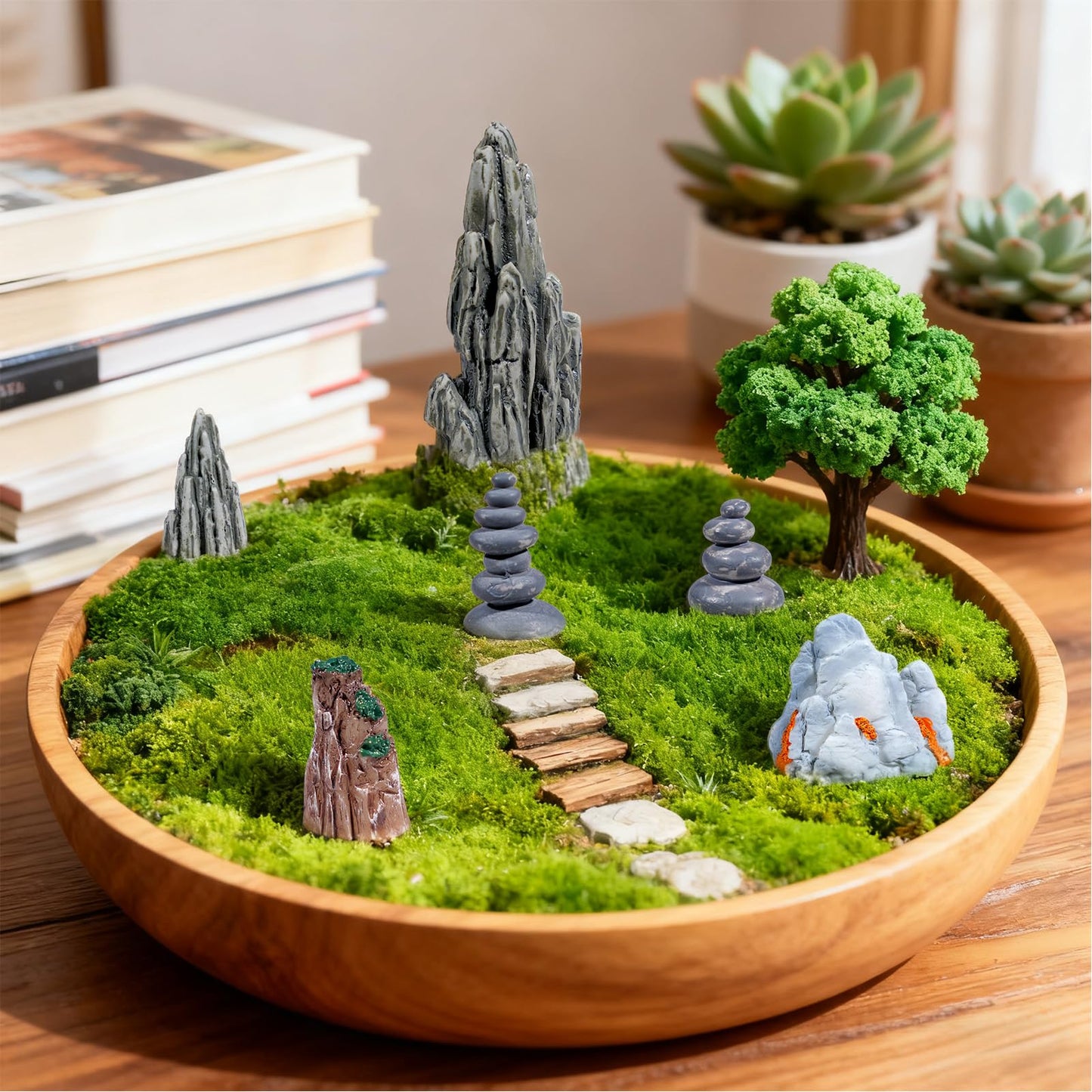 Warmtree 18 Pcs Diorama Rocks Fake Rock Miniature Stone Statue for Diorama Supplies, Micro Train Landscape, Railway Sand Table, Zen Garden Accessories