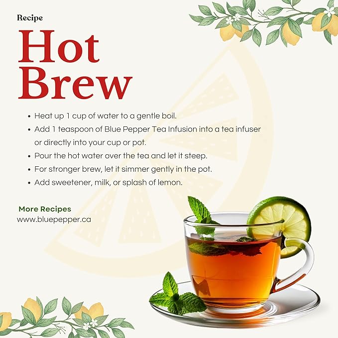 Blue Pepper Turmeric Twister Tea Infusion Blend - Premium Herbal Turmeric Twister - All-Natural Ingredients, No Artificial Flavors - No Added Sugar - Caffeine Free - Golden Milk
