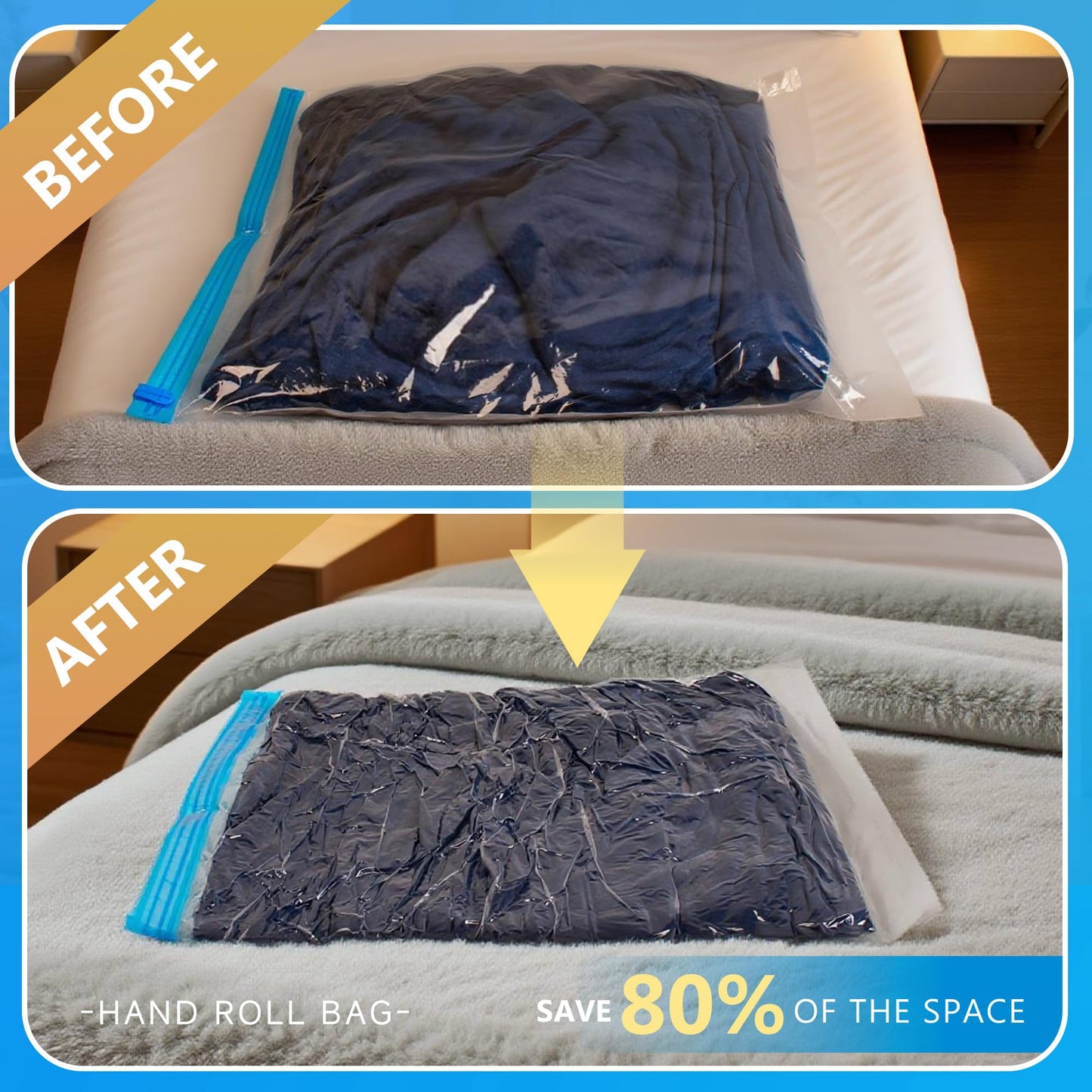Compression Bags for Travel - Travel Essentials - 20 Pack Space Saver Bags - No Vacuum Needed - Compression Packing Bags for Cruise Accessories