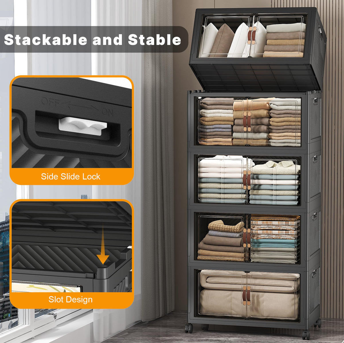 Stackable Storage Bins (5 Count)