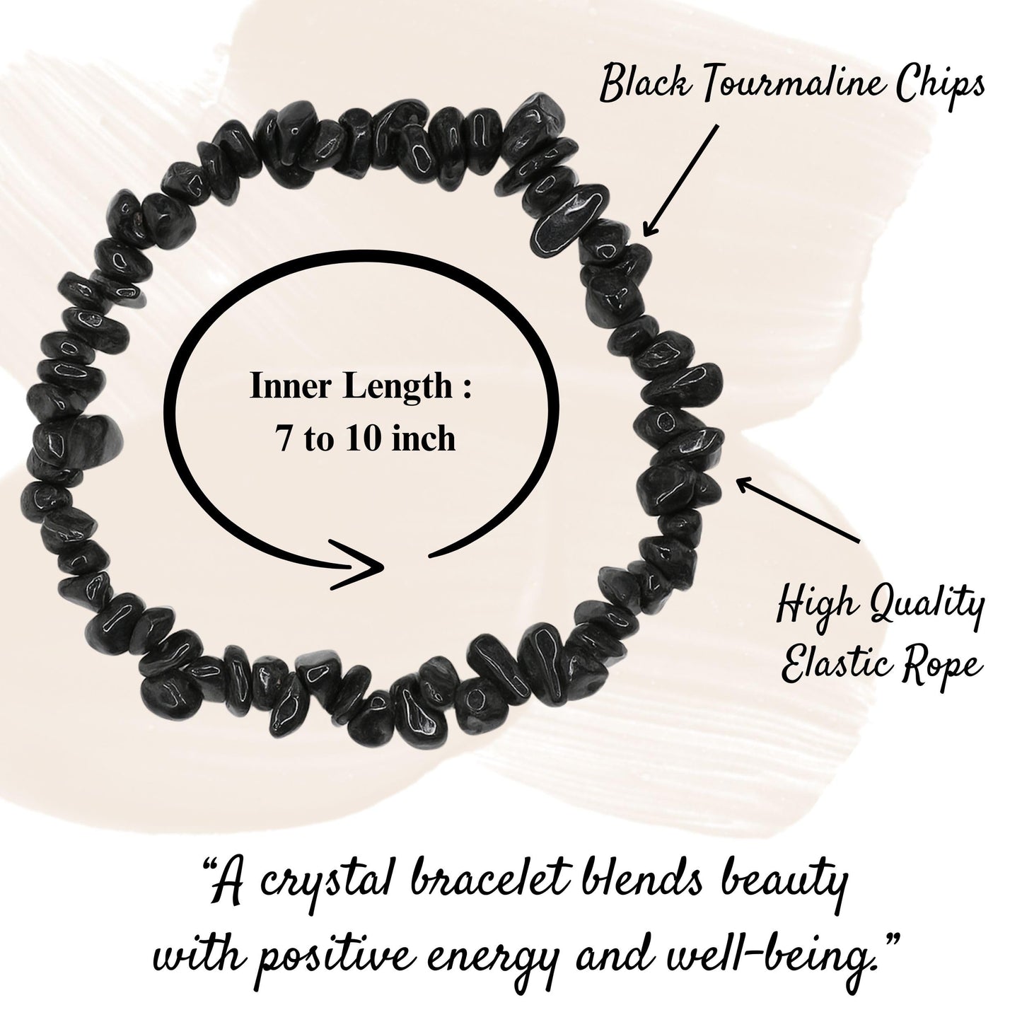 Amazing Gemstone Chips Bracelet (Black Tourmaline)