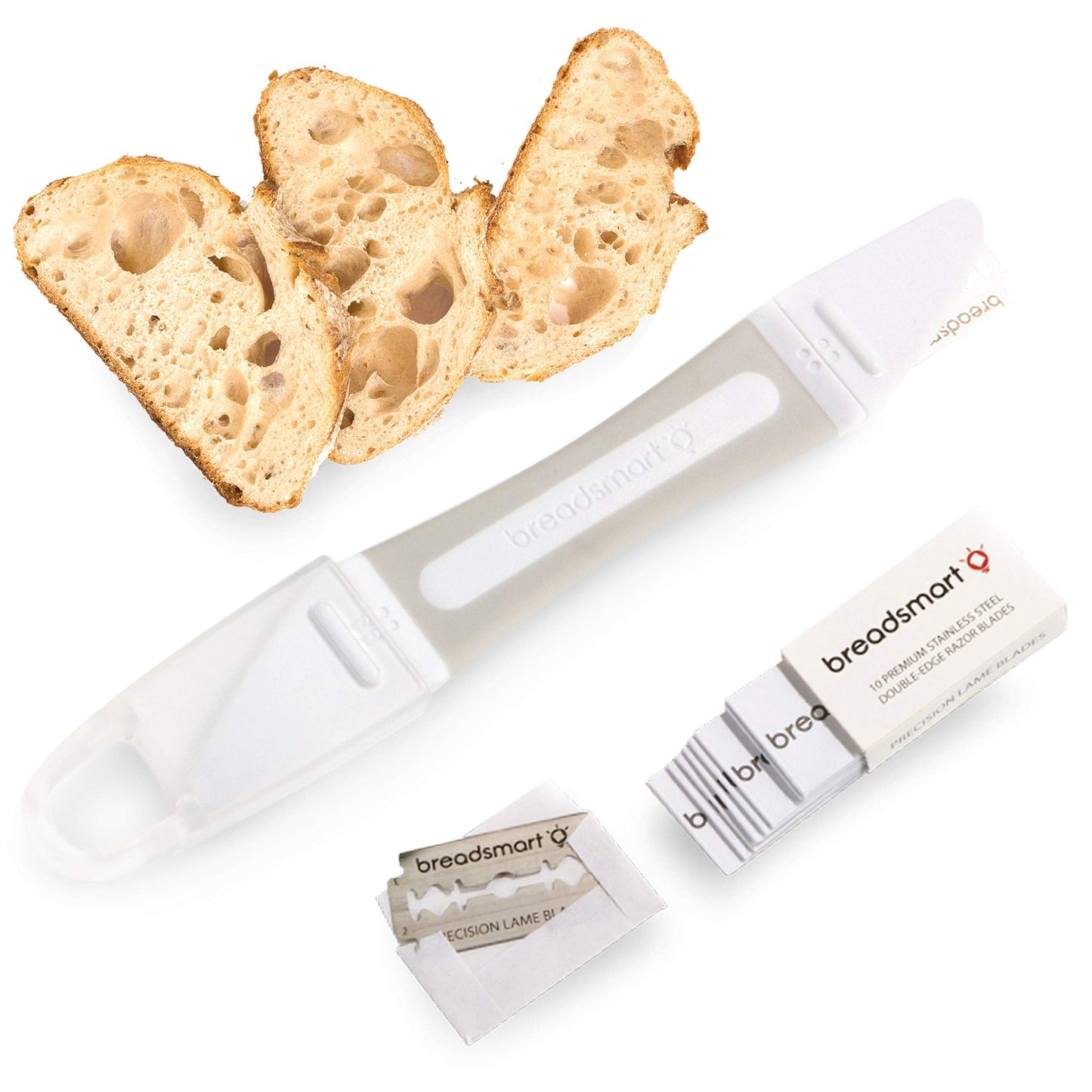 Breadsmart Bread Lame - Bread Scoring Tool - Set of 10 Stainless Steel Blades - Bakers Dough Scorer - Best Sourdough Bread Baking Supplies