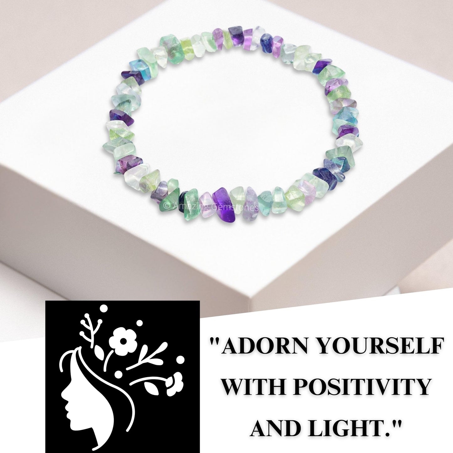 Amazing Gemstone Chips Bracelet (Multi Fluorite)