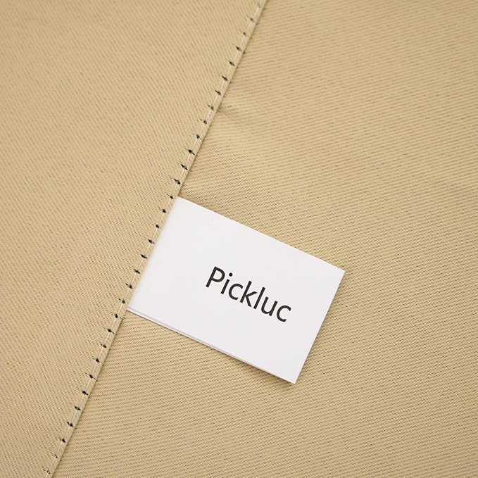 Pickluc Rod Pocket Tier Curtain - Half Blackout Curtain for Kitchen, Bathroom, Cabinet, Basement,30 Inches Wide and 24 Inches Long, Beige, 2 Panels