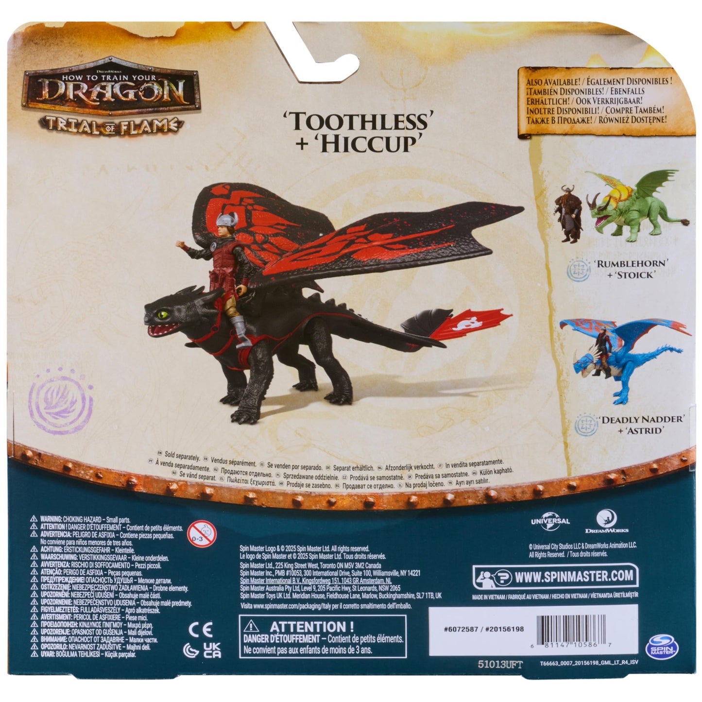 DreamWorks Dragons, How to Train Your Dragon, Toothless & Hiccup, Viking Duo Action Figures, Kids Toys for Boys Ages 4 and up