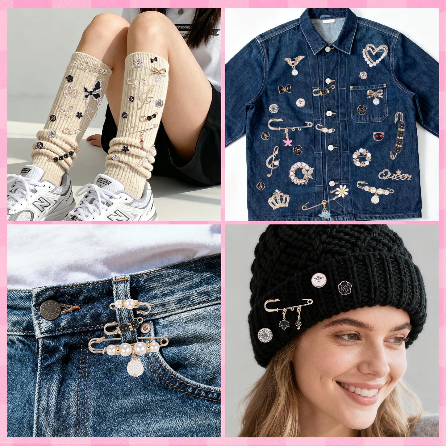 NITOPUPU 107 Pcs Socks Charms Kit With Pearl Charm Brooches And Pins For Socks And Sneakers Personalized DIY