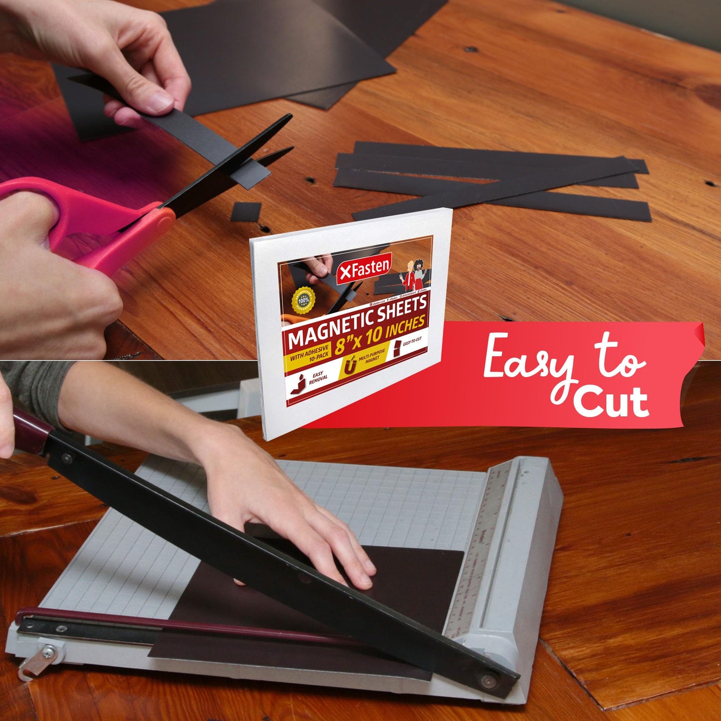 XFasten Magnetic Sheets 8x10 Inch 20mil (Set of 10) - Magnetic Adhesive Sheets -Premium Peel and Stick Magnetic Sheets with Adhesive Backing