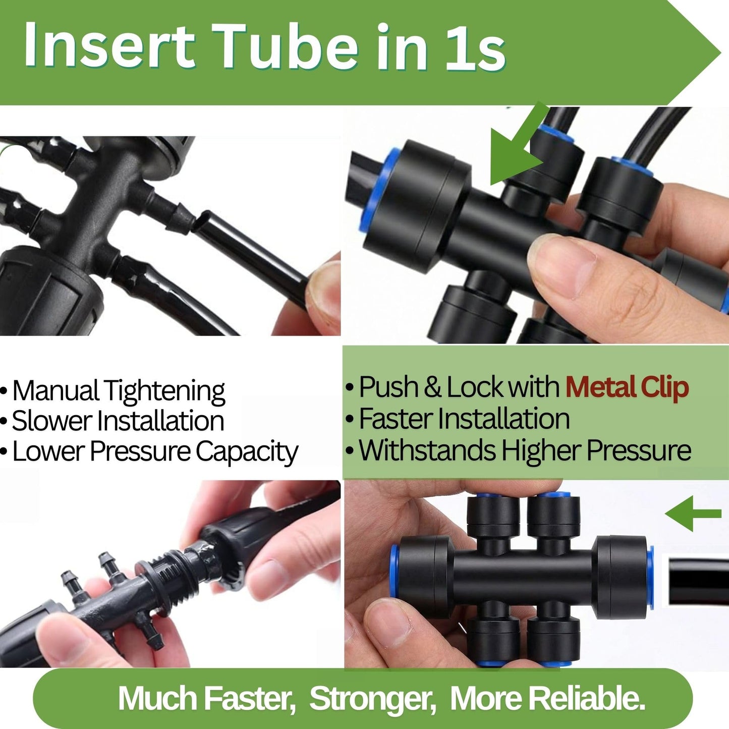 240FT Drip Irrigation System for Garden: 1/2" Quick Connect PE Tubing Automatic Water Sprinkler Kit Adjustable Misting Part 1/4" Watering Hose for Outdoor Raised Bed Plants Flower Yard Greenhouse