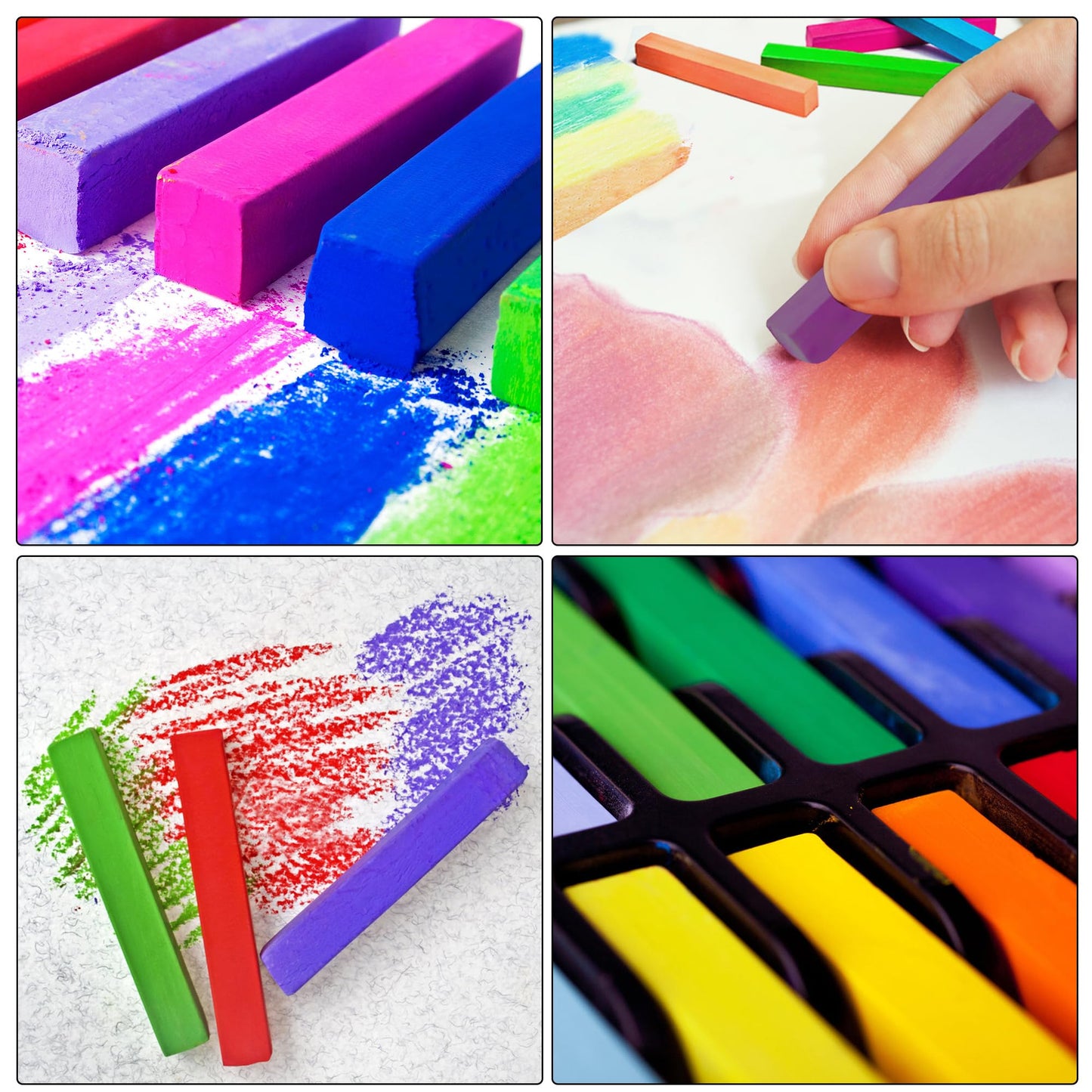 Dlicoda Soft Pastel for Artists, 24 PCS Vibrant Colors Chalk Sticks - Premium Pastel Art Supplies for Drawing, Blending, and Shading - Ideal for Adults and Beginners