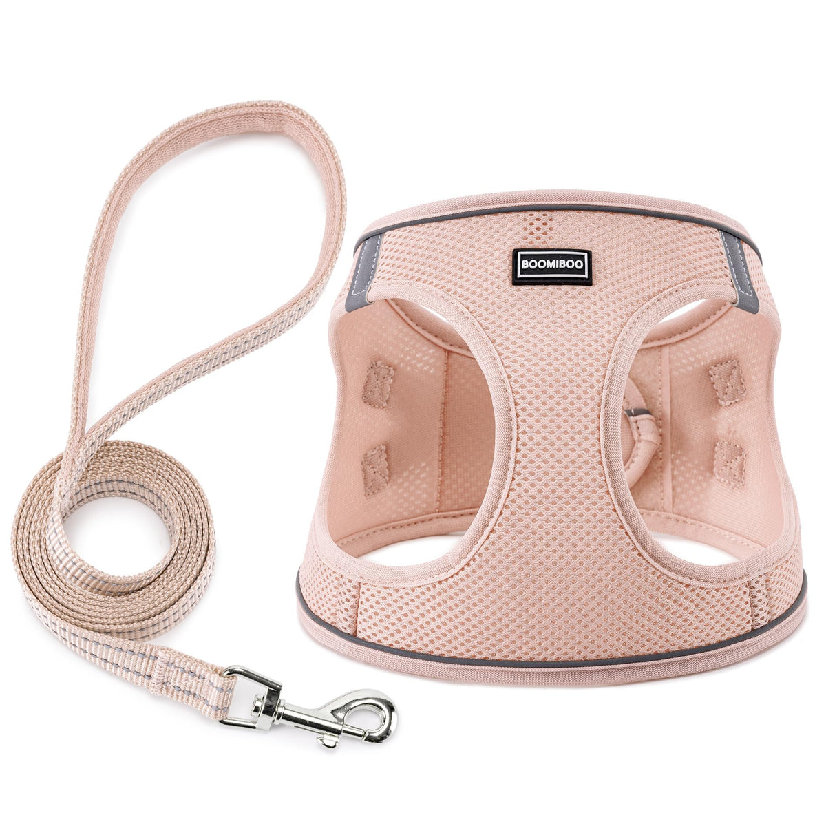 Dog Harness with Leash Set, Step-in Adjustable Puppy Pet Vest, Pink M