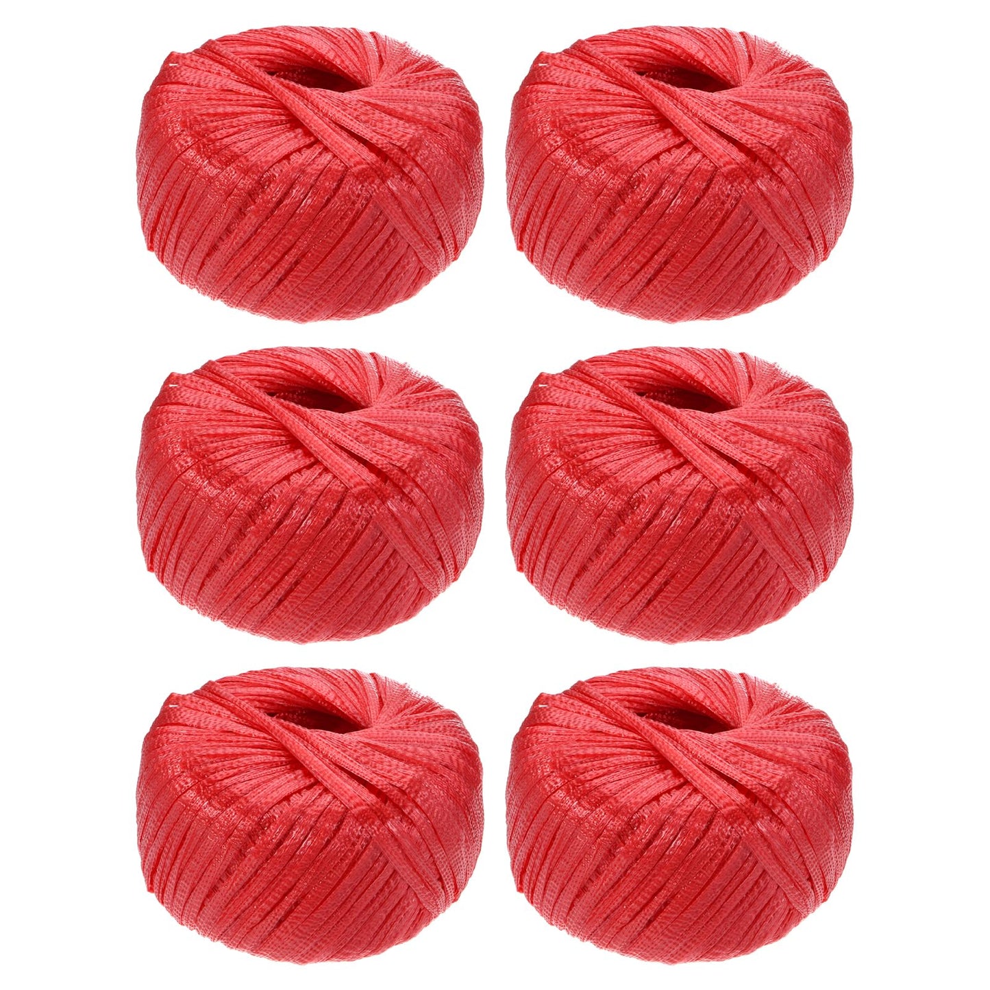 MECCANIXITY 6 Rolls Polyester Nylon Plastic Rope Twine, 80m/262ft Nylon Cord Household Bundled Polypropylene Twine Yarn for Household Gardening Tying Binding Garden Crafts, Red