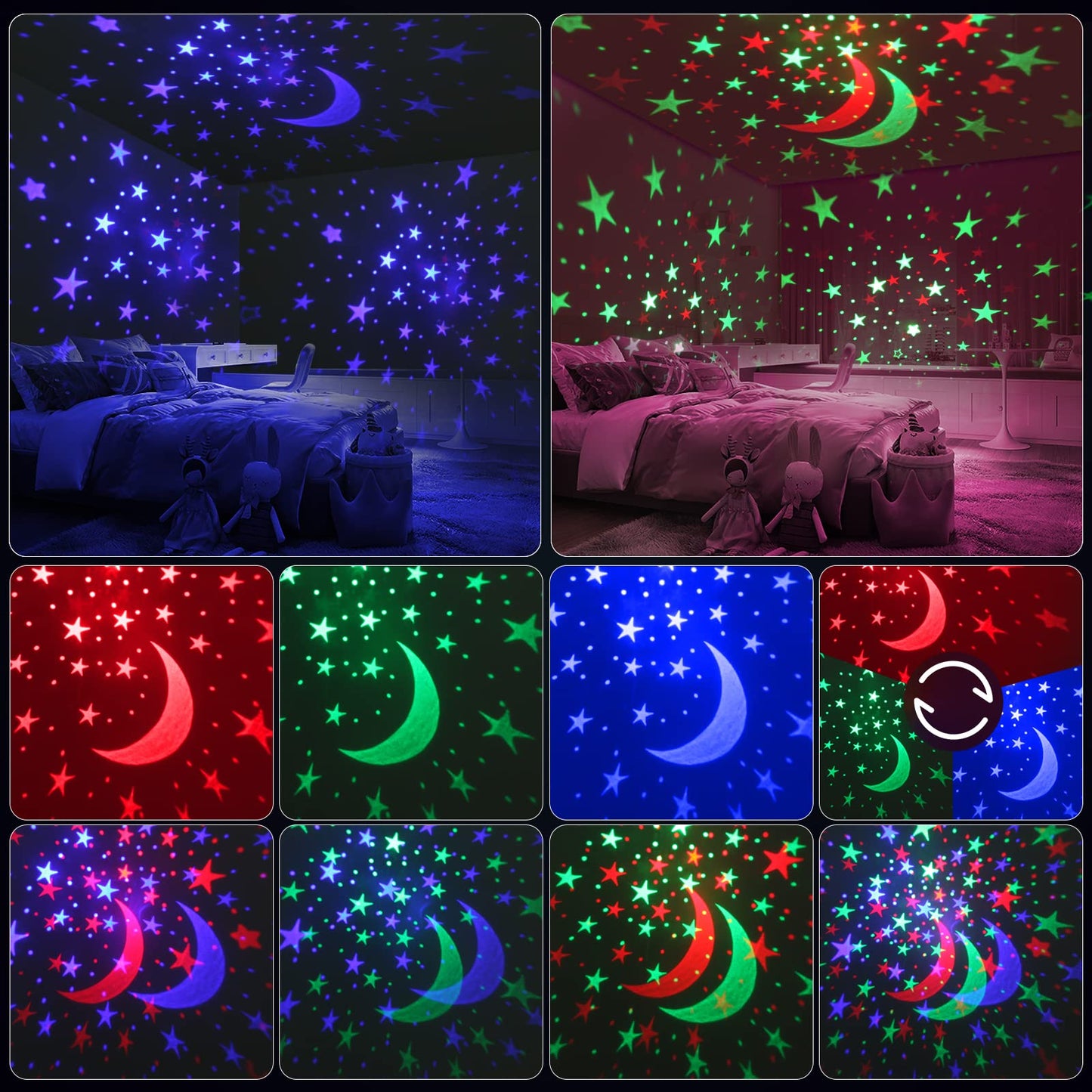 YACHANCE Baby Night Light Star Projector Night Light projector for Kids Room with Sound Machine White Noise Machine for Sleeping Soother Nursery Lamp 9 Natural Sounds 20 Lullabies Remote Control Timer