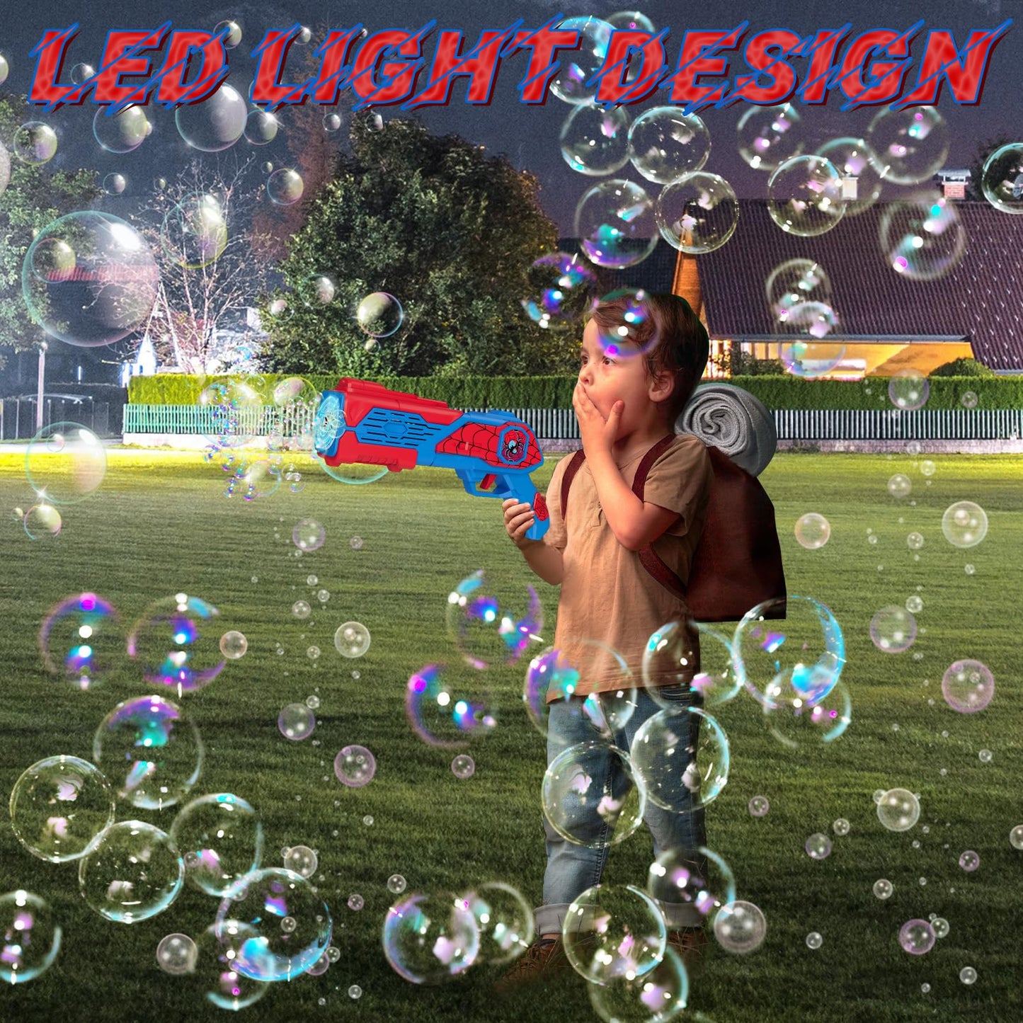 Bubble Machine Gun for Kids: Toys for 3+ Year Old Boys, Toys for Boys 4-6, Outsider&Outdoor Toy for Toddlers 3-5, Easter, Summer, Wedding, Party Favors, Halloween, Birthday Gifts