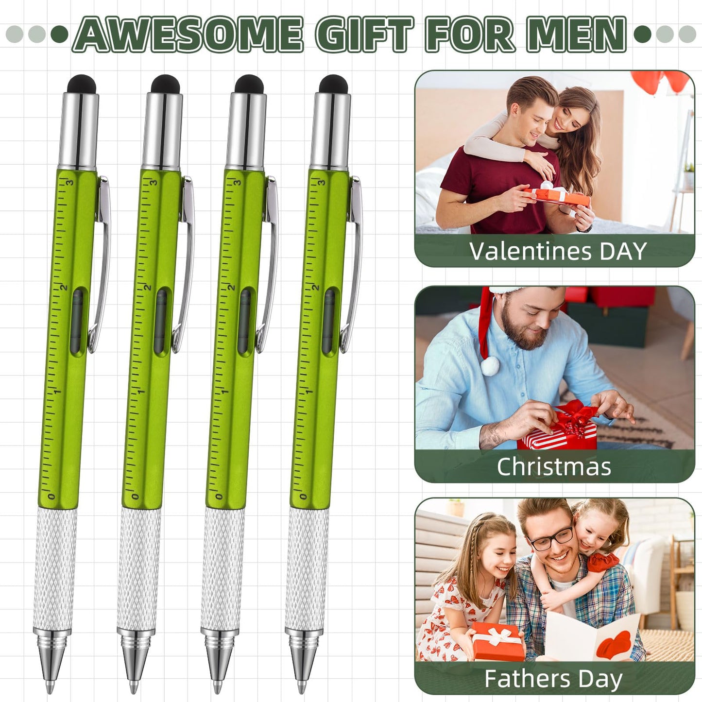 Maitys 48 Pcs Men Gifts for Father's Day:6 in 1 Screwdriver Multi Tool Pens 3 x 5 Waterproof Notebooks Multi Tool Pens for Dad Husband Engineer Father's Day Birthday Gifts
