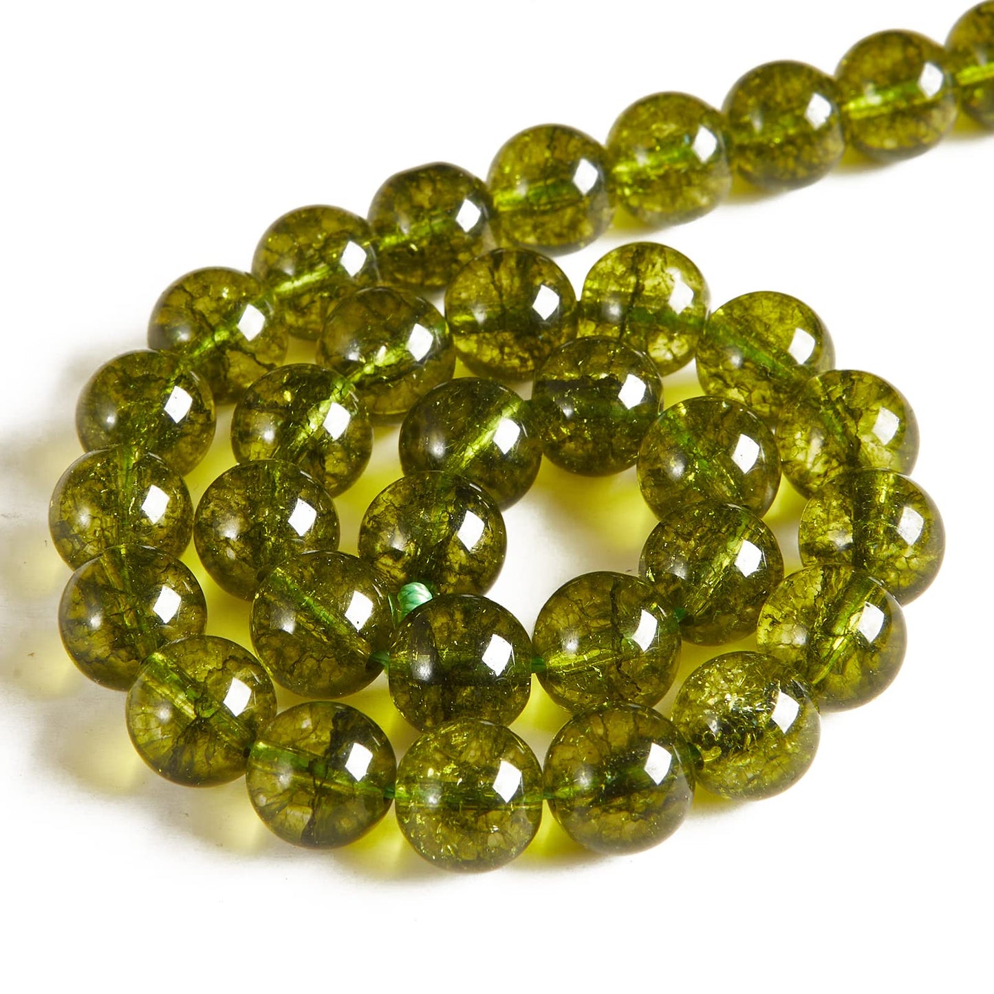 100pcs 8mm Peridot Beads Natural Gemstone Beads Round Loose Beads for Jewelry Making