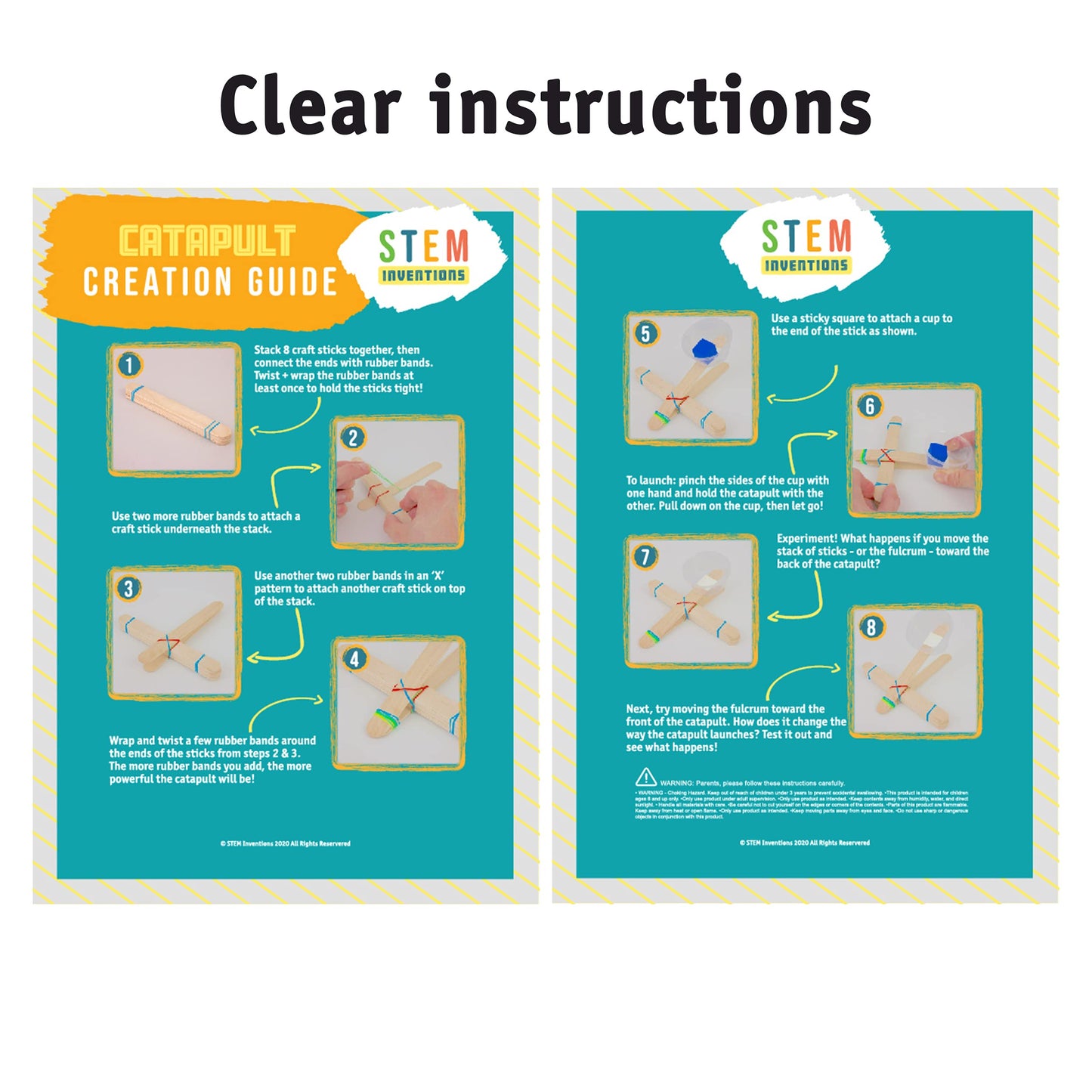 Catapult Kit, 5-Pack – Build 5 Mini Catapults, Complete STEM Project Kit for Classrooms and Groups, Ages 8+