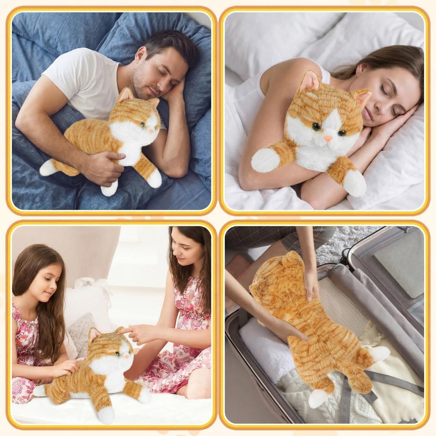 26.5 Inch 5 Lbs Weighted Cat Stuffed Animals, Large Realistic Cat Weighted Stuffed Animal, Sensory Comfort Plush Throw Pillow, Soft Kawaii Kitty Plush Toy Gift for Adults Youth