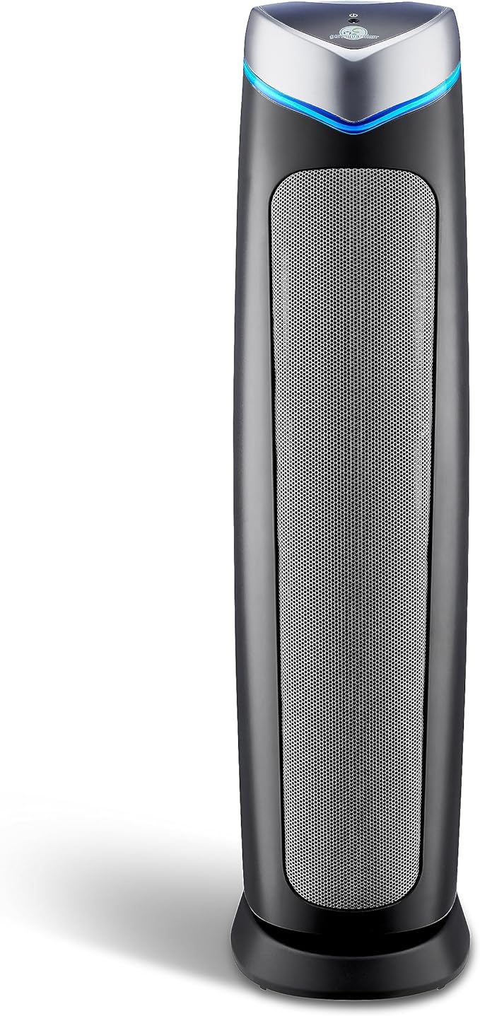GermGuardian 5-In-1 HEPA Air Purifier for Home, Large Rooms Up To 915 Sq. Ft. with HEPA Pet Air Filter, UV-C Light & Odor Reduction, AC5250PT, 28" Tower, Black