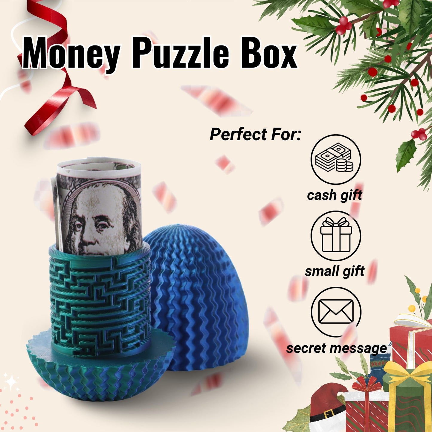 Maze Egg Money Puzzle Gift Box: Available in 4 Unique Internal Designs - Secret Cash Holder & Surprise Gift Container for Easter, Birthday, Wedding - Fun Brain Teaser Toy for Kids & Adults