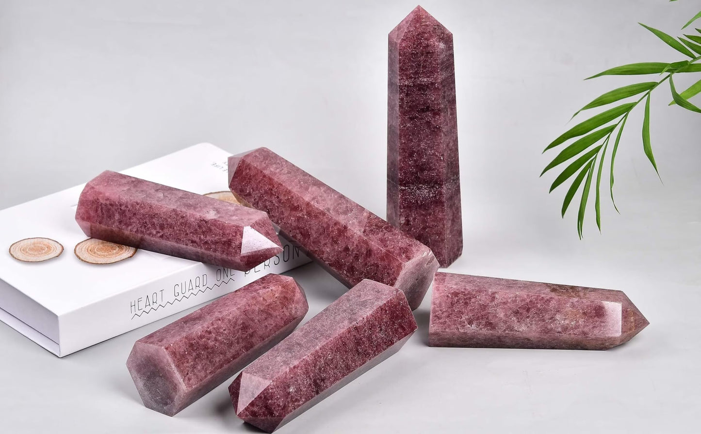 Natural Strawberry Stone Tower Obelisk Red Healing Crystal Rock Point Wand Large Reiki Healing Gifts 1.7-2.2 LBS