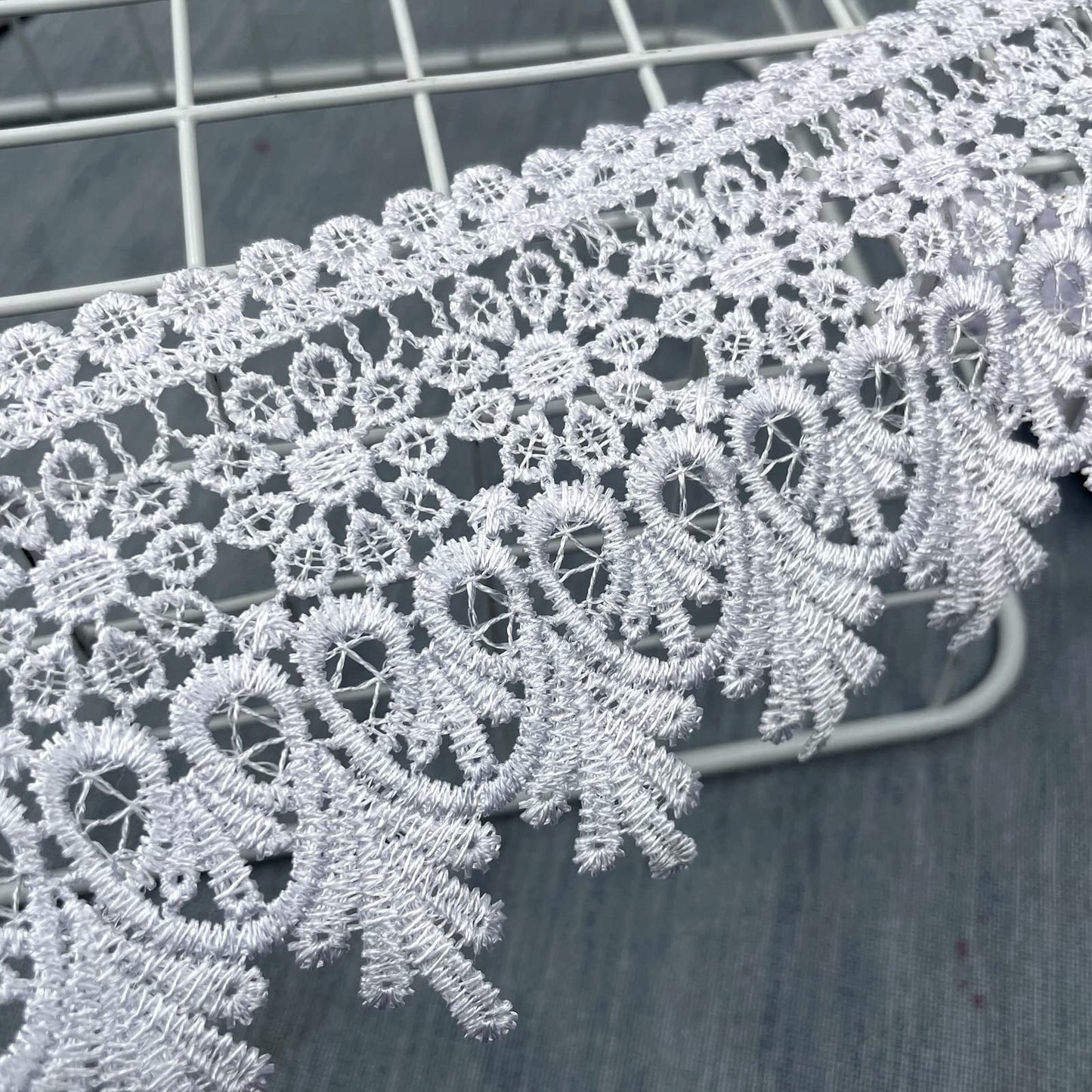 White Lace Trim 5 Yards Wide Venise Lace Ribbon Embroidered Edge Trim for Sewing DIY Crafts Wedding Applique Home Decor