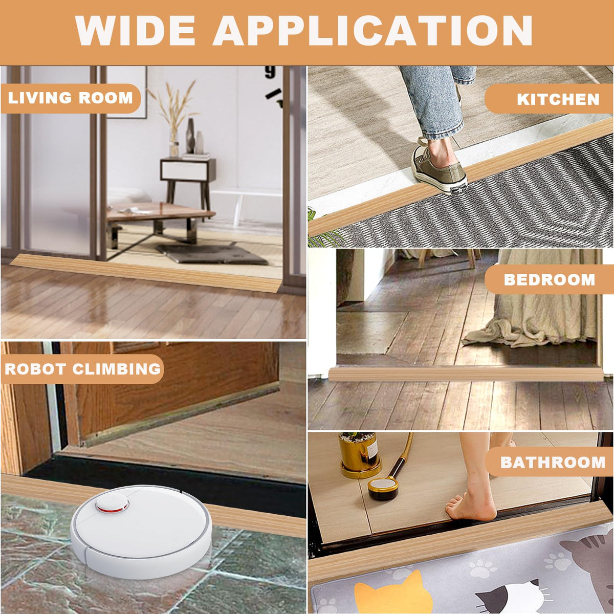 Vinyl Floor Transition Strip Self Adhesive Door Threshold Strip