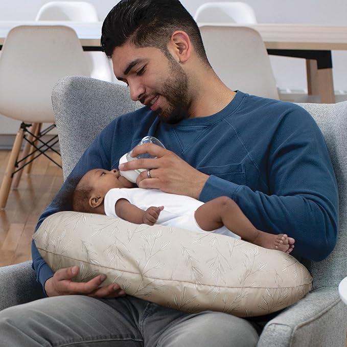 Boppy Original Nursing Pillow, Sand Stick and Twig, Ergonomic Nursing Essentials for Bottle and Breastfeeding, Firm Fiber Fill, with Removable Pillow Cover, Machine Washable