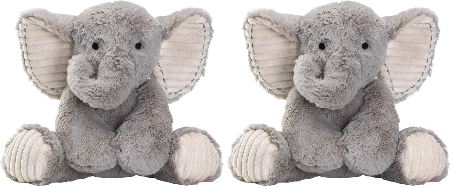 Lambs & Ivy Jungle Safari Gray Plush Elephant Stuffed Animal Toy Plushie - Jett (Pack of 2)